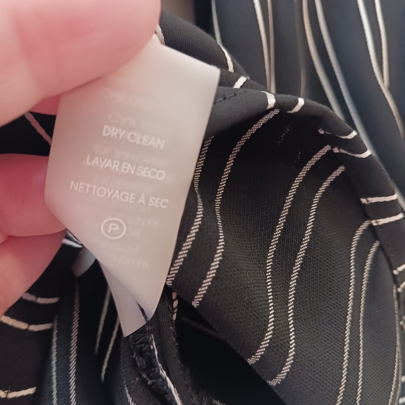Calvin Klein Black Stripe Wrap Style Blouse - Picture 10 of 14